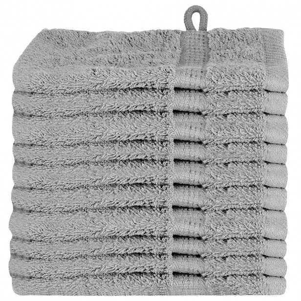 vidaXL Uterák pro hosty SOLUND 10 ks Šedá 15 x 21 cm 550 gsm