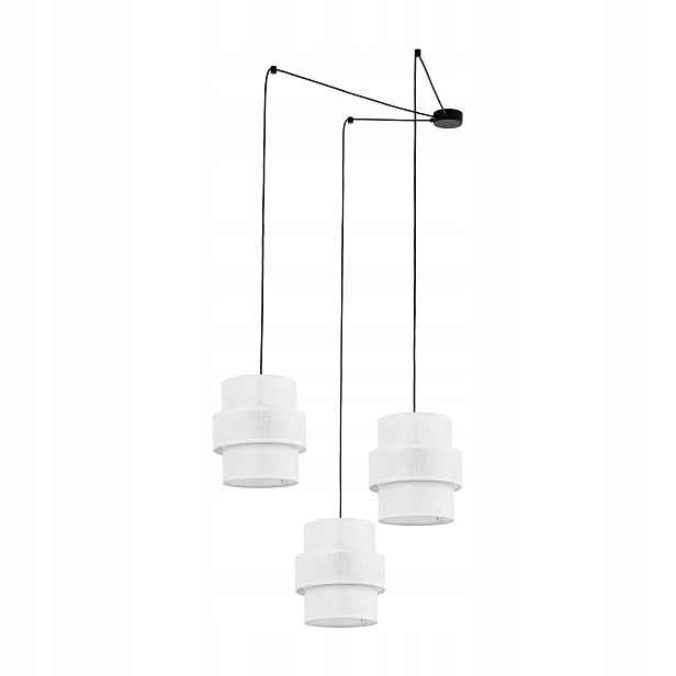 Závěsná lampa Calisto Černá Bílá Stínidla 3xE27 Moderní stropní obývací pokoj