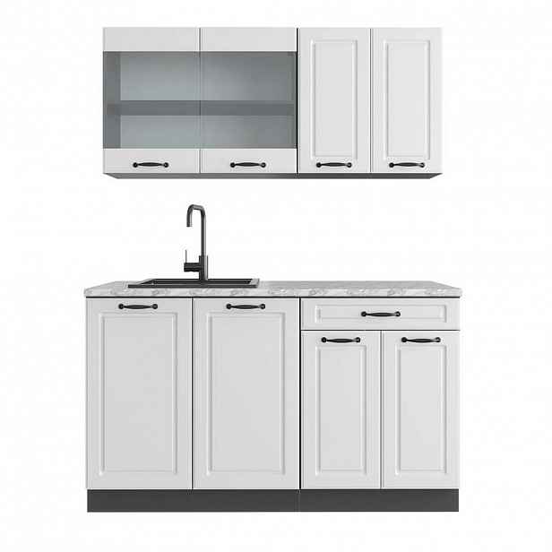 Vicco JEDNOTKOVÁ KUCHYNĚ R-Line Bílý venkovský dům 140 cm , PD Mramor