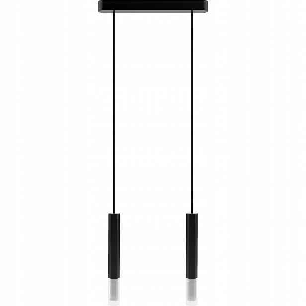 Černá Závěsná Lampa Dvojitá Dřevěná Led Lampa