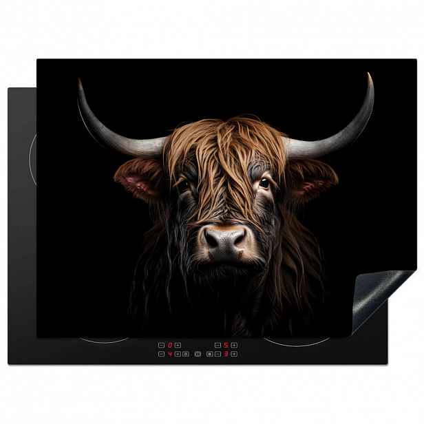 MuchoWow KRYT NA INDUKČNÍ DESKU Skotský horal - Portrét - Černá - Zvíře 71x52 cm