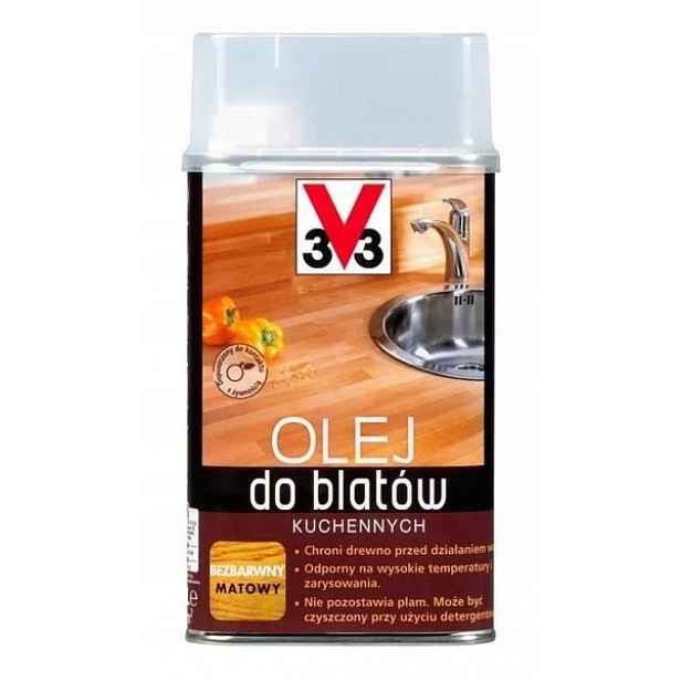 V33 Olej na kuchyňské pracovní desky 500 ml bezbarvý mat 0,5 l impregnace dřeva