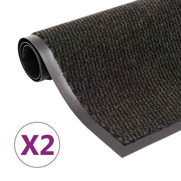 vidaXL Protiprachové obdélníkové rohožky 2 ks všívané 60 x 90 cm černé