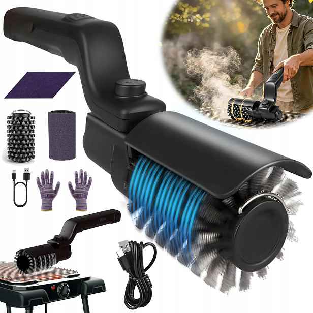 Elektrický Kartáč Na Grilování Pro Čištění Grilu, Voděodolný, Nastavitelný