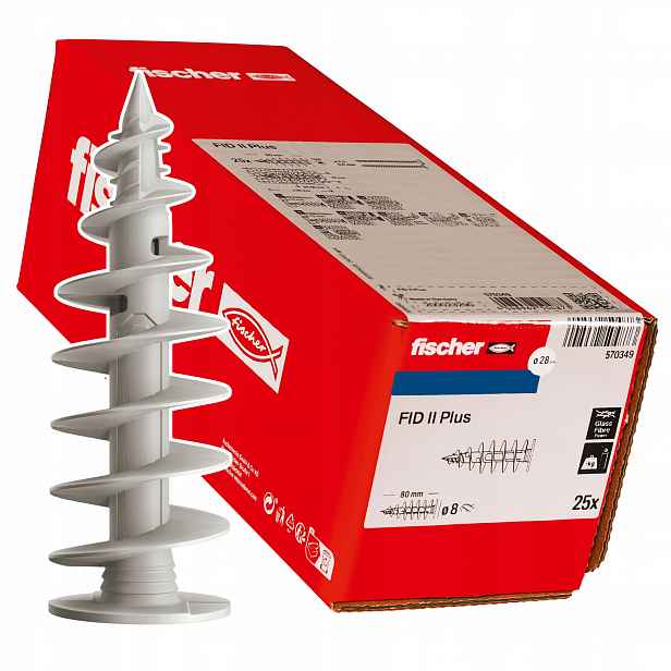 Fischer Fid II Plus 80 kolík hlemýžď pro upevnění do izolace polystyrenu 25ks