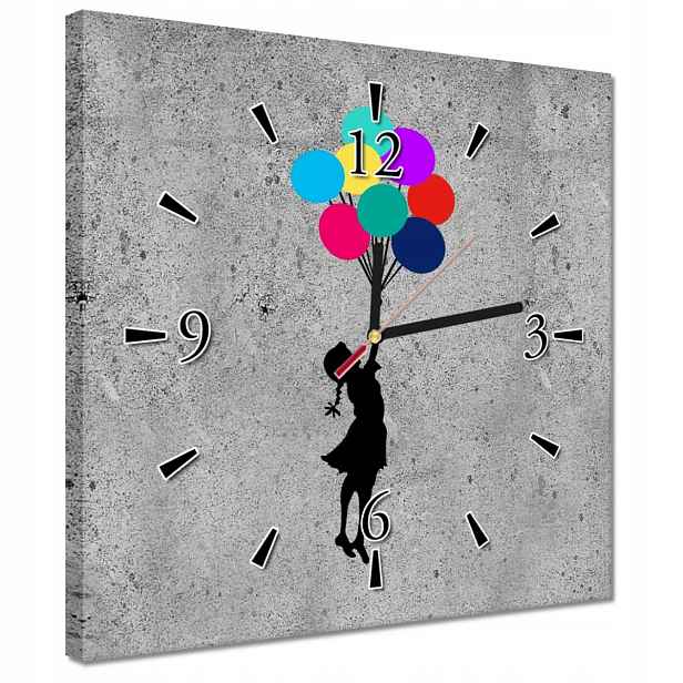 Hodiny 30x30 Banksy Duhové zvednutí