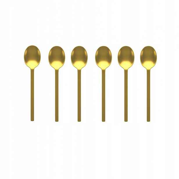 Lžičky na moka Mepra Stile Oro Ice 6 ks zlaté matné, v krabičce