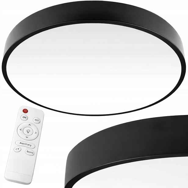 Stropní Svítidlo Černý Nástěnný 60 CM Kulatý Styl Lampa Obývací Pokoj Chodba Moderní
