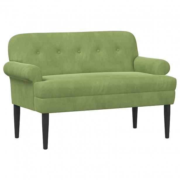 vidaXL Pohovka s knoflíkovým prošíváním Světlá zelená 120 x 66 x 78 cm
