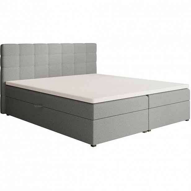Beautysofa ČALOUNĚNÁ postel Topiq I 184/203/103, šedá, bouclé látka