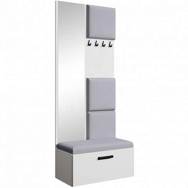 Beautysofa PŘEDSÍŇOVÁ sestava Margaret III 81/203/43 s čalouněnými panely, bílá|černá