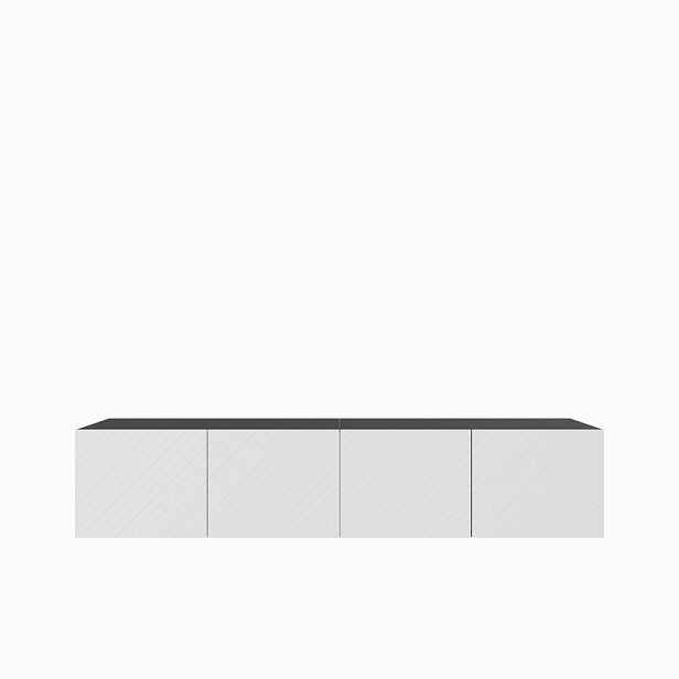 MASSENO ZÁVĚSNÝ TV STOLEK CAVA, 200/41/40 cm, antracitový /, bílý