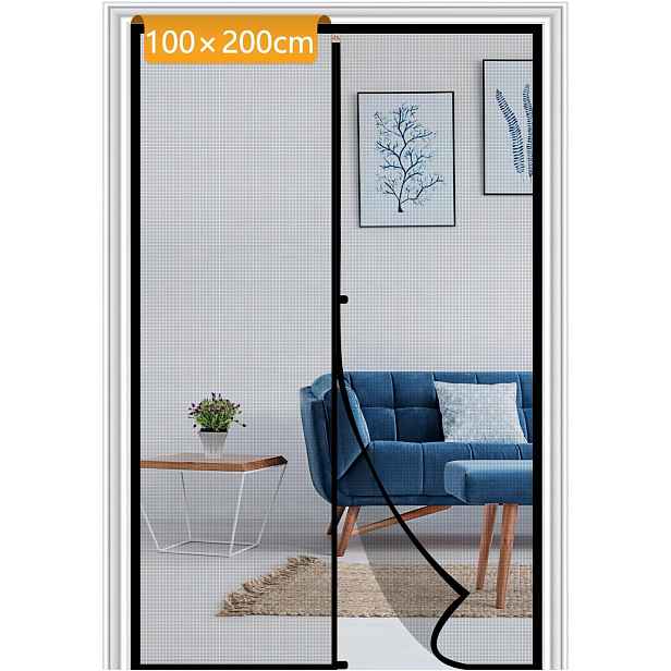 Moskytiéra 100 x 200 cm, černá, bez vrtání