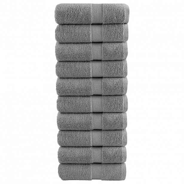 vidaXL Prémiové mycí utěrky SOLUND 10 ks šedé 30x30 cm 600 g/m²