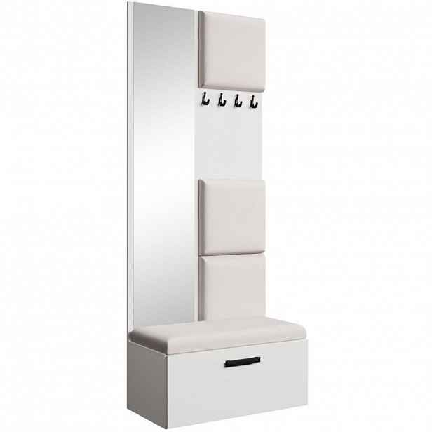 Beautysofa PŘEDSÍŇOVÁ sestava Margaret III 81/203/43 s čalouněnými panely, bílá|černá