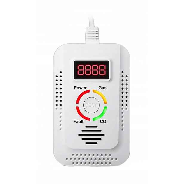 Detektor 2v1 Oxidu Uhelnatého Čadu Zemního Plynu Metan Zvukový Alarm