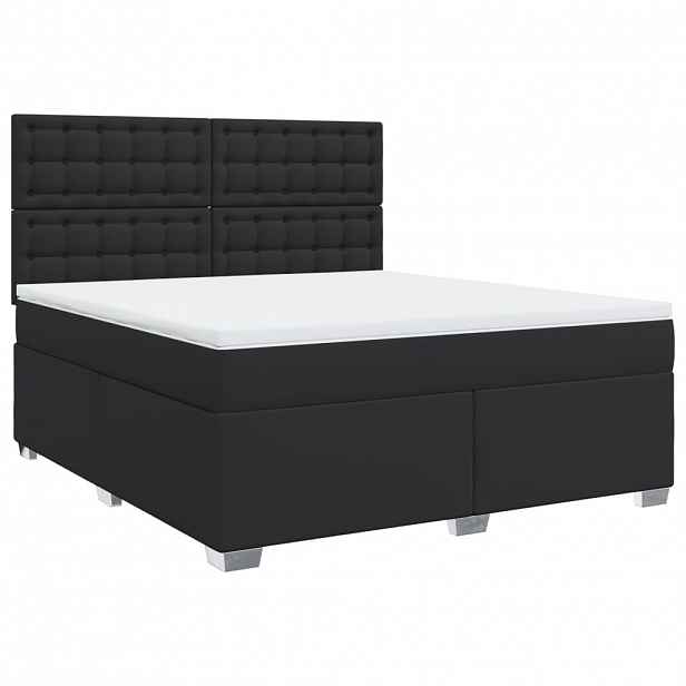 vidaXL Box spring postel s matrací černá 180x200 cm umělá kůže