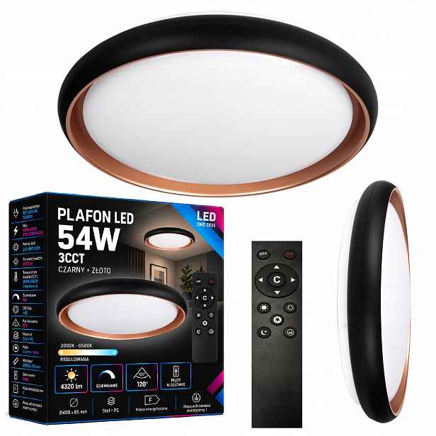 Stropní Svítidlo Led stropní 54W Nástěnný 3/4/6000K Cct svítidlo Lampa panel