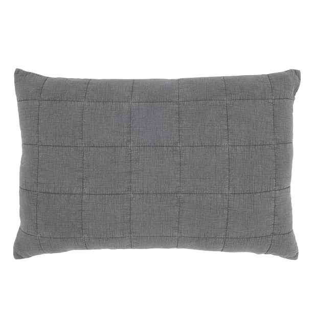 Hromově šedý povlak na polštář s opraným vzhledem Aix Vintage – 60*40 cm Chic Antique