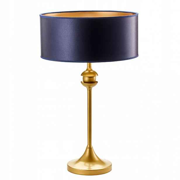 Stolní lampa Kaszmir zlatá tmavě modrá 1xE27 Kancelářská Noční Lampička