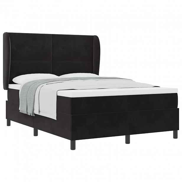 vidaXL Postel s boxspringem s čelo Černý 200 x 160 cm samet
