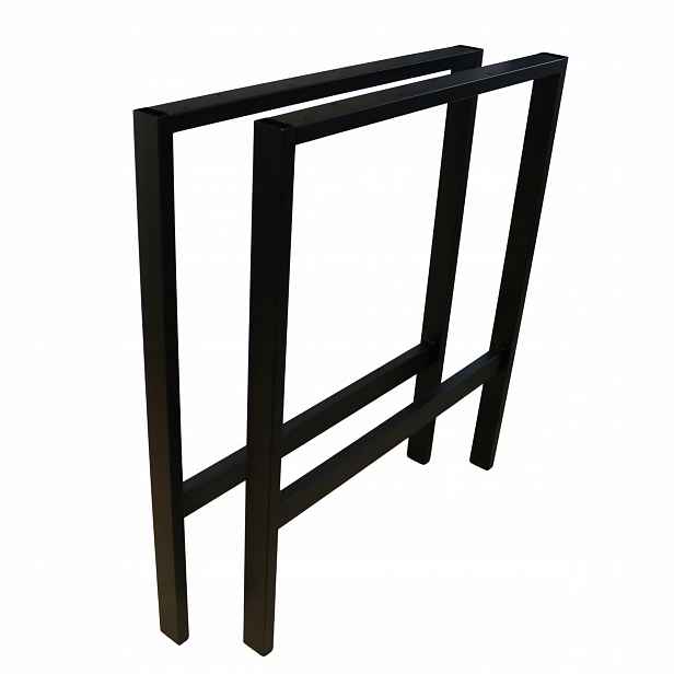 Kovové nohy pro stůl Loft Industrial černé A 60x72 cm Profil 4x2 cm 2 ks