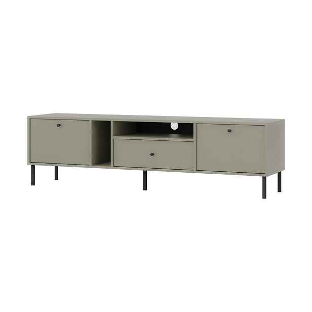 MASSENO TV STOLEK TORINO, 180x40,8x50 cm s 1 zásuvkou a 2 dvířky, světle zelený