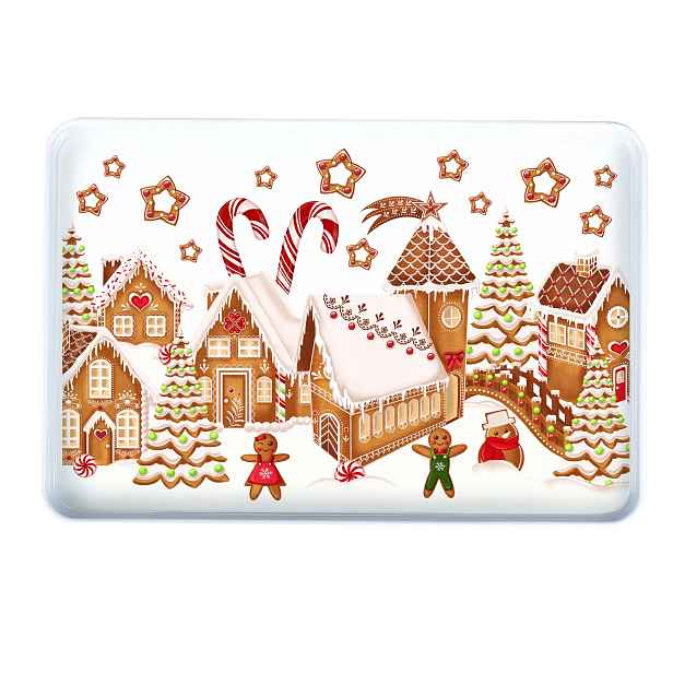 Servírovací tác TORO 40x27cm perníčková vesnička