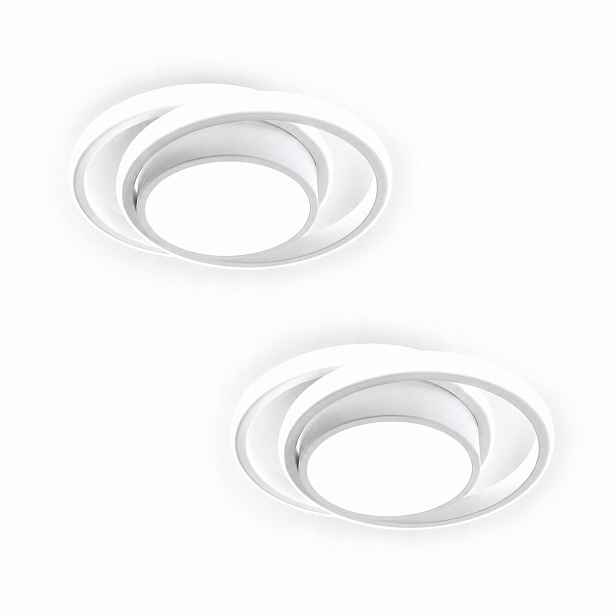 Stropní svítidlo bílé, 2 kusy, Led, kulaté, moderní, do obývacího pokoje, 36W, 6500K