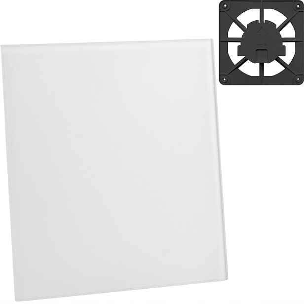 Ventilační Mřížka Grafit 15x15 Skleněný Panel Bílý Mat Dekorativní