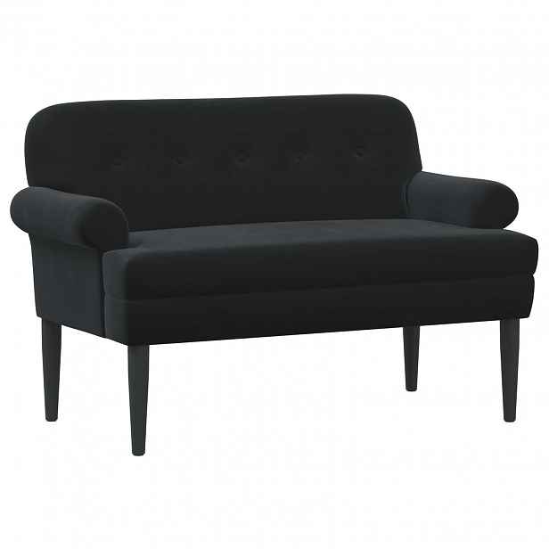 vidaXL Pohovka s knoflíkovým prošíváním Černá 120 x 66 x 78 cm Samet