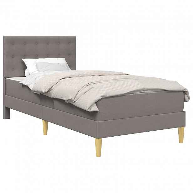 vidaXL Rám postele s matrací s čelo Taupe 80 x 200 cm Textil