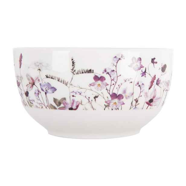 Bílá/fialová porcelánová polévková miska 500 ml Louka – Orion