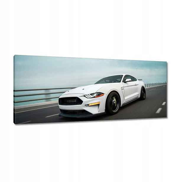 Obrazy 100x40 Bílý Ford Mustang Auto