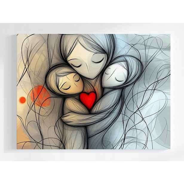 Plakát Rodina Máma Děti Láska Péče Srdce 100x75