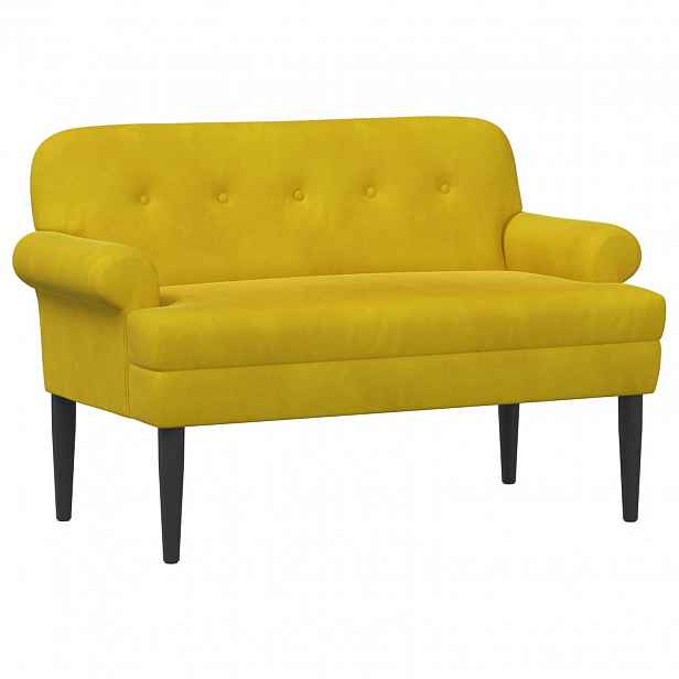 vidaXL Pohovka s knoflíkovým prošíváním Žlutá 120 x 66 x 78 cm Samet
