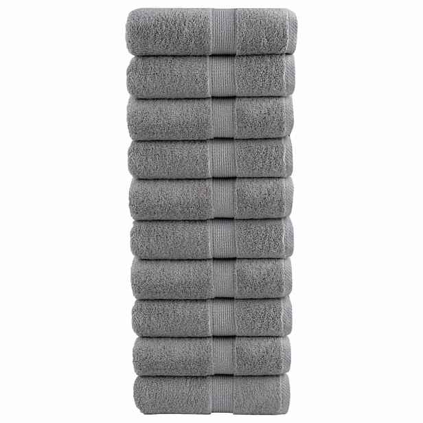 vidaXL Prémiové ručníky pro hosty SOLUND 10 ks šedé 30x50 cm 600 g/m²