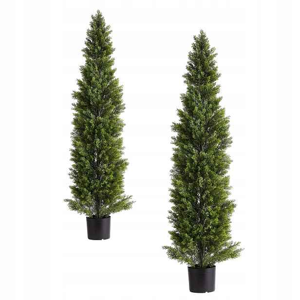Umělé cedrové topiary 1524 mm premium terasa zahrada 2 ks sada