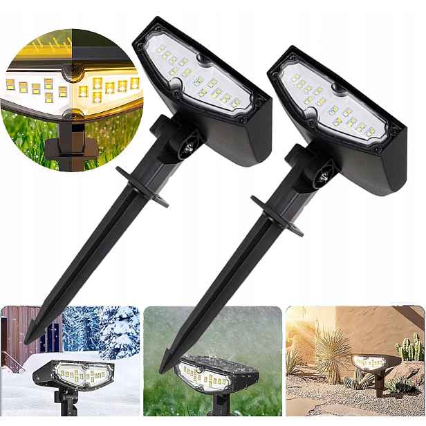 2KS 24 Led Solární Led Lampy Pro Použití Na Zahradě, Solární Reflektory