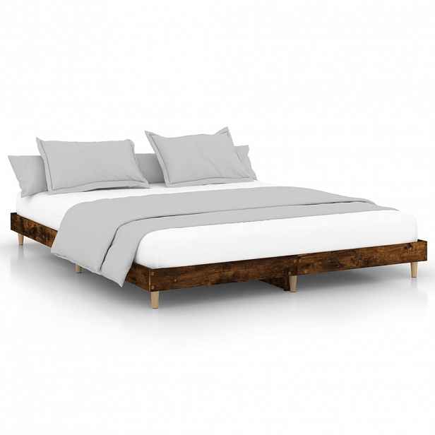 vidaXL Rám postele bez matrace kouřový dub 150x200 cm kompozitní dřevo