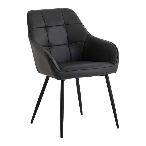 Tmavě šedá čalouněná jídelní křesla v sadě 2 ks s područkami Nolan Square – Unique Furniture