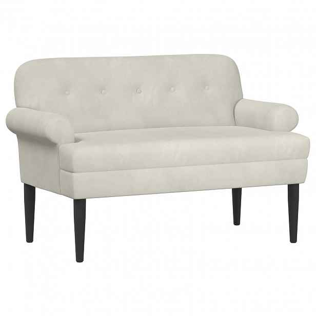 vidaXL Pohovka s knoflíkovým prošíváním Krémová 120 x 66 x 78 cm Samet