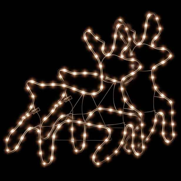 vidaXL Vánoční sobi s teplými bílými LED 57 x 55 x 4,5 cm