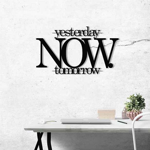 Wallity Nástěnná kovová dekorace Now černá
