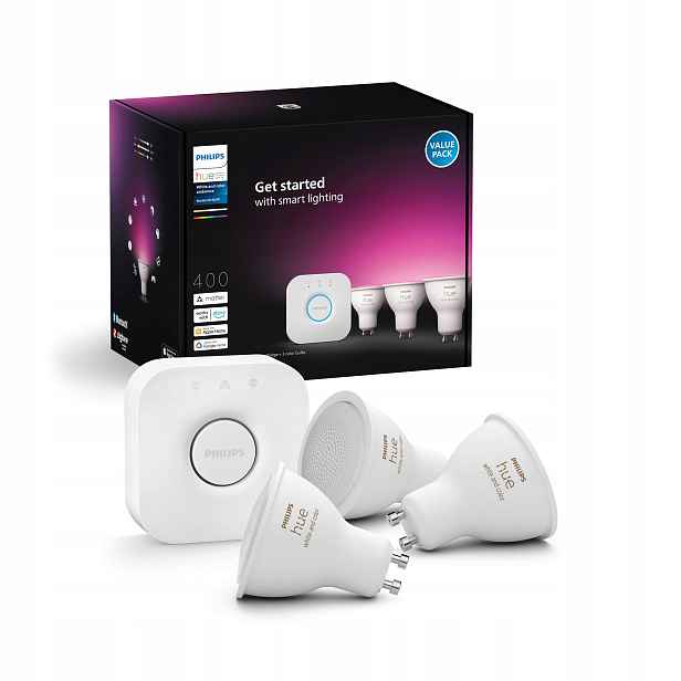 3x Led žárovka GU10 4.2W 400lm Rgb Smart můstek Bridge Wca Philips Hue
