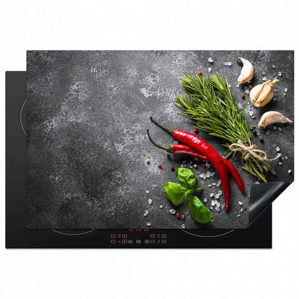 MuchoWow KRYT NA INDUKČNÍ DESKU Pepř - Bylinky - Koření - Beton 76x51.5 cm