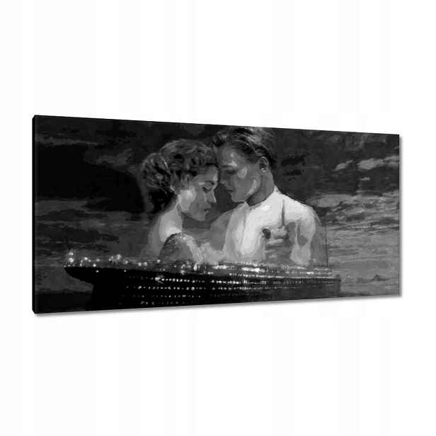 Obrazy 115x55 Titanic Černobílý