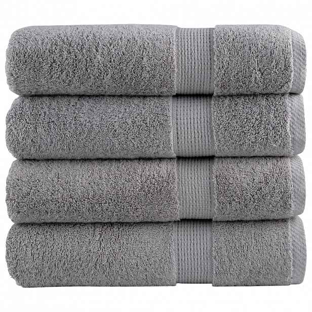 vidaXL Prémiové ručníky SOLUND 4 ks šedé 50x100 cm 600 g/m²