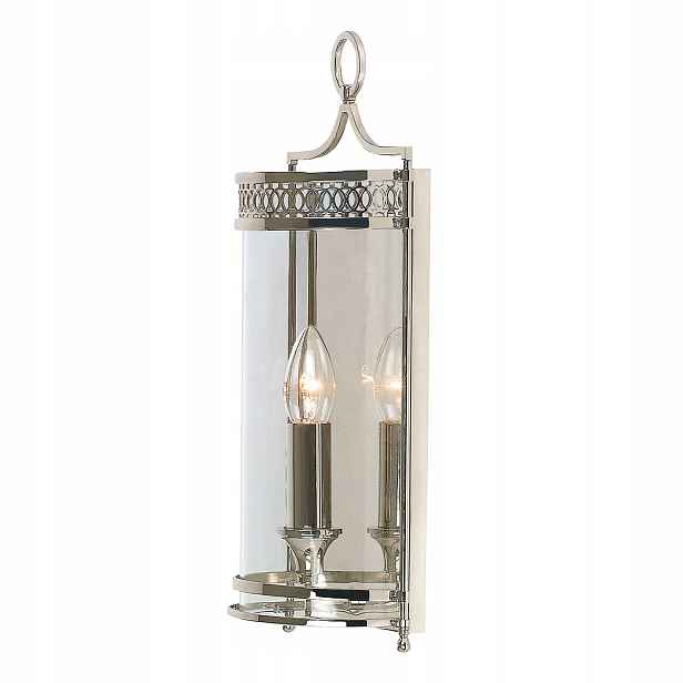 Nástěnná lampa niklová vintage skleněná ozdobná do ložnice Elstead