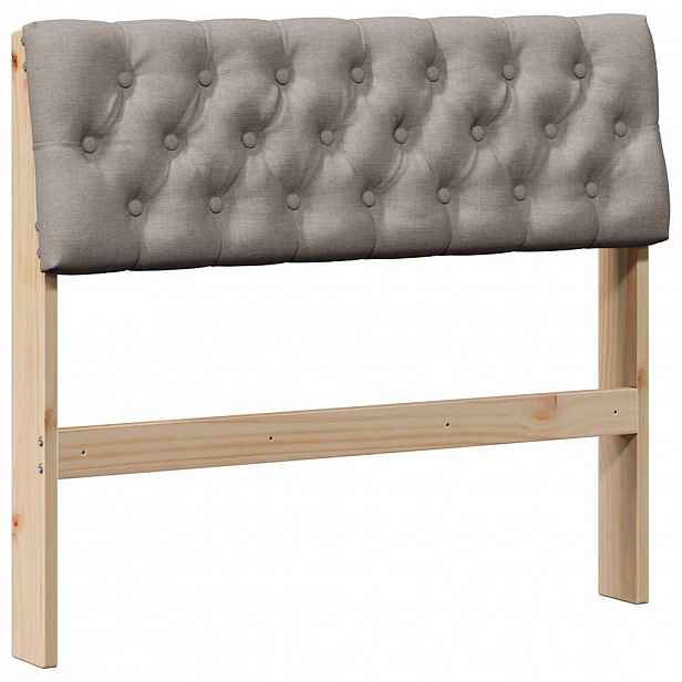 vidaXL Čalouněné čelo postele Taupe 90 cm Masivní borové dřevo